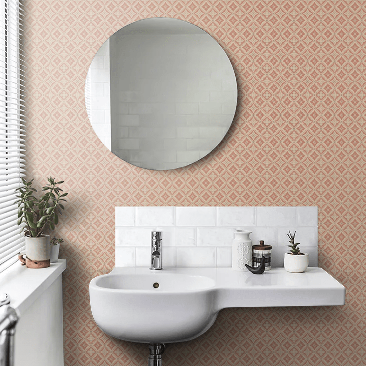 Loka Wallpaper - Burnt Orange and Beige - Boråstapeter - 4530 - Premier Wallcovering