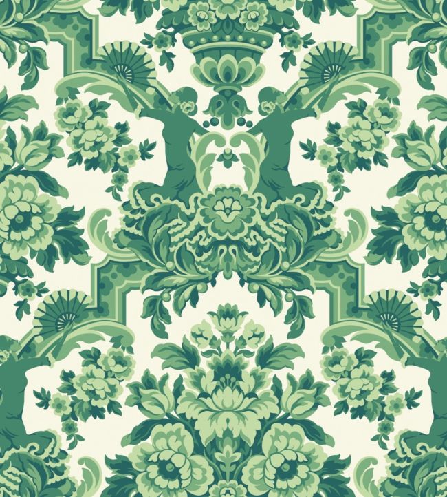 Lola Wallpaper - Forest Green on White - 117/13040 - Cole & Son - Premier Wallcovering