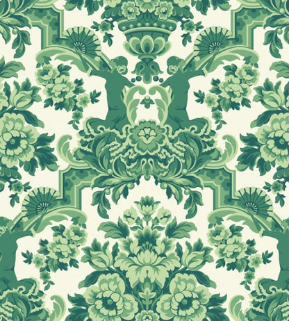 Lola Wallpaper - Forest Green on White - 117/13040 - Cole & Son - Premier Wallcovering