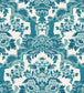 Lola Wallpaper - Petrol Blue on White - 117/13042 - Cole & Son - Premier Wallcovering