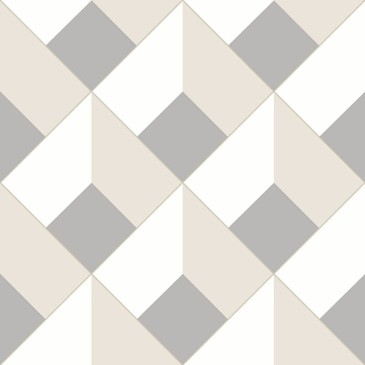 Losange Perception Wallpaper - Taupe - Casadeco - 86511323 - Premier Wallcovering