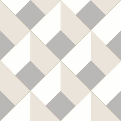 Losange Perception Wallpaper - Taupe - Casadeco - 86511323 - Premier Wallcovering