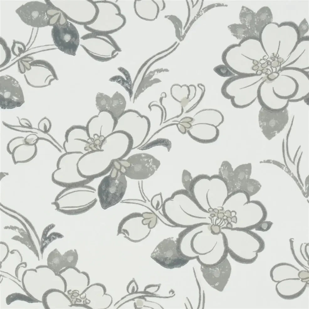 Lotus Flower Wallpaper - Slate - P571/03 - Designers Guild