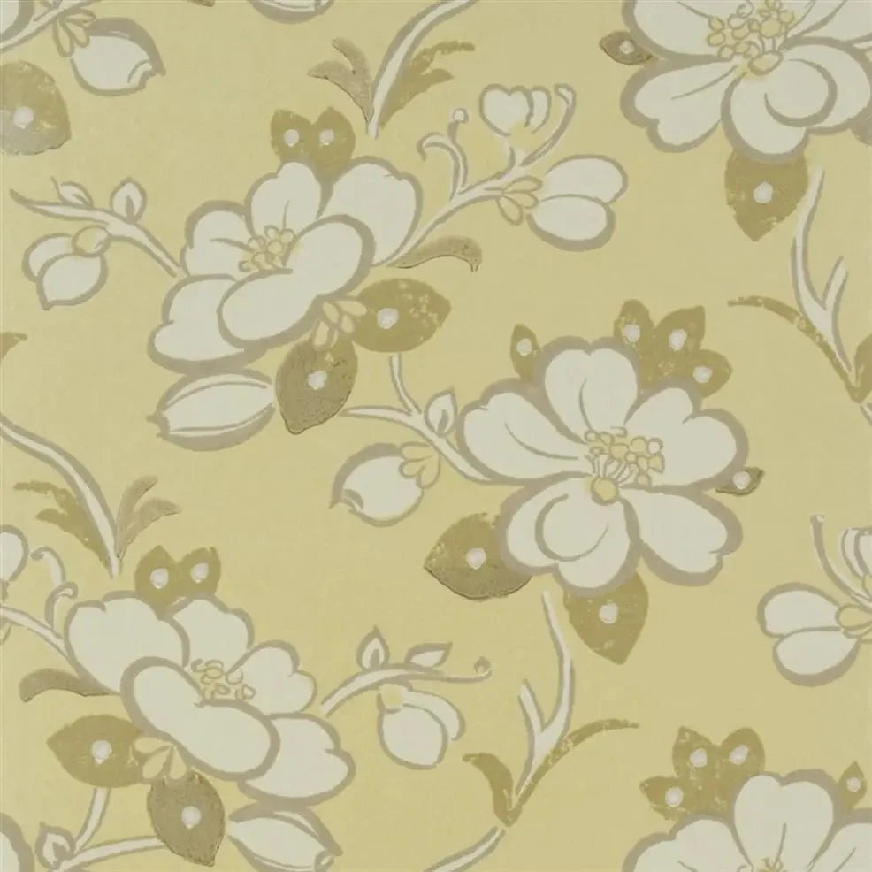 Lotus Flower Wallpaper - Gold - P571/02 - Designers Guild