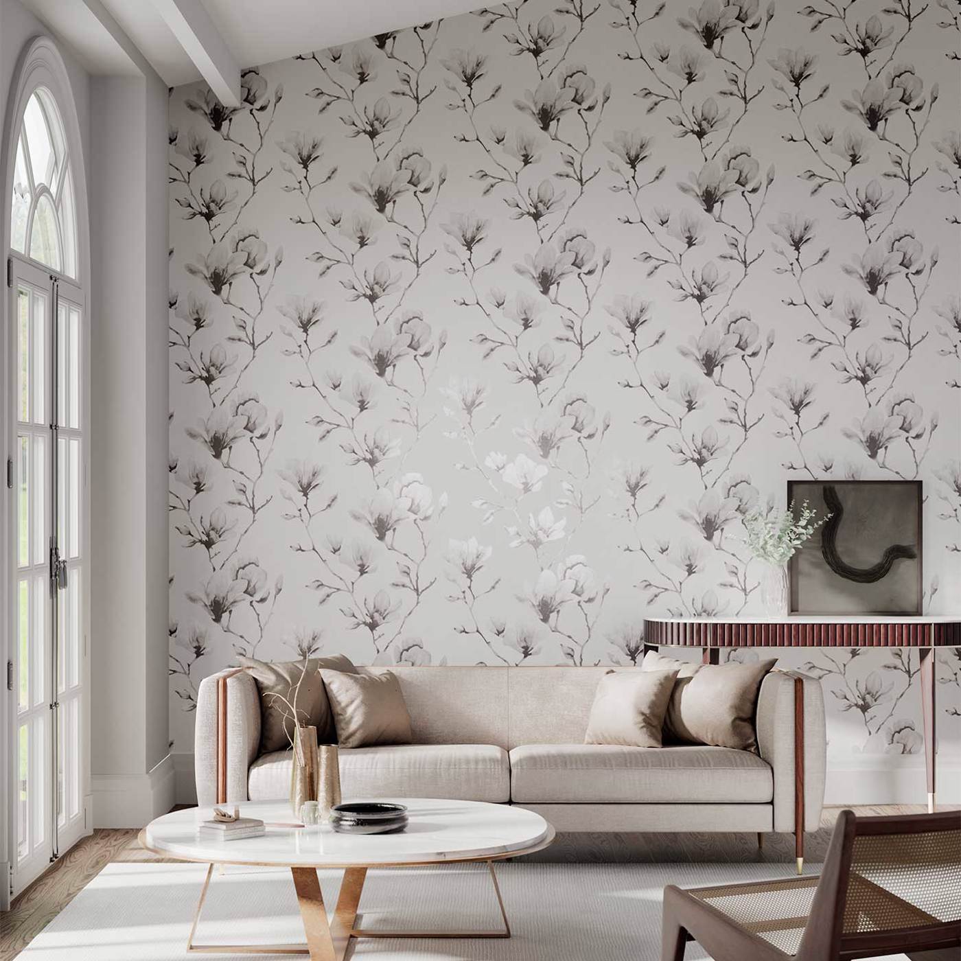 Lotus Wallpaper - Ivory/Gilver - Harlequin - HTEW112603 - Premier Wallcovering