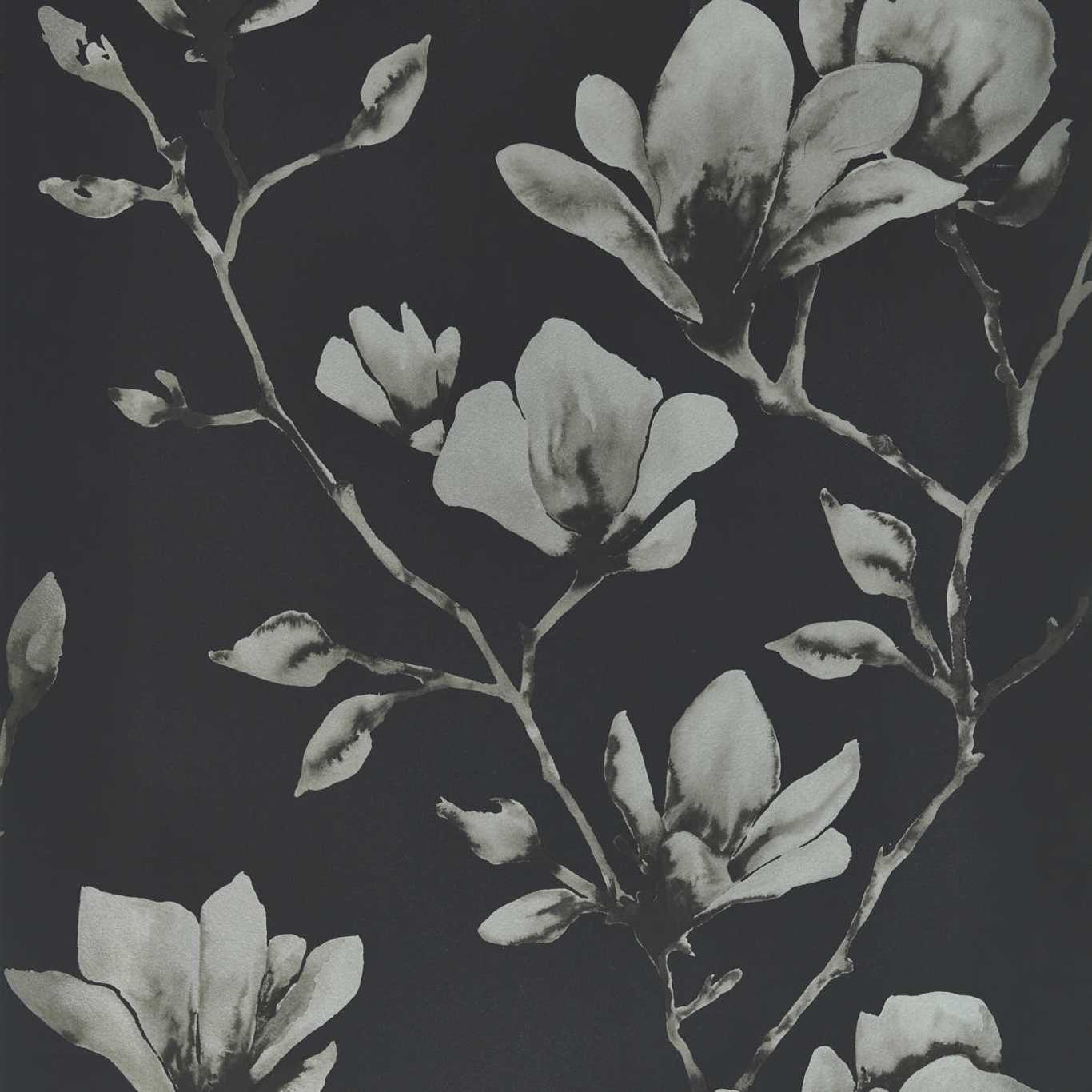 Lotus Wallpaper - Onyx/Silver - Harlequin - HTEW112602 - Premier Wallcovering