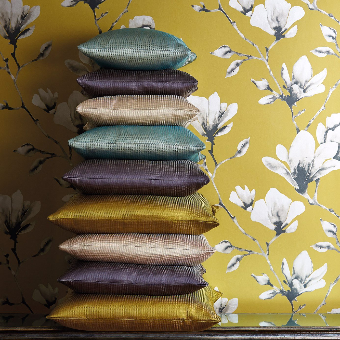 Lotus Wallpaper - Mustard - Harlequin - HMOW110879 - Premier Wallcovering