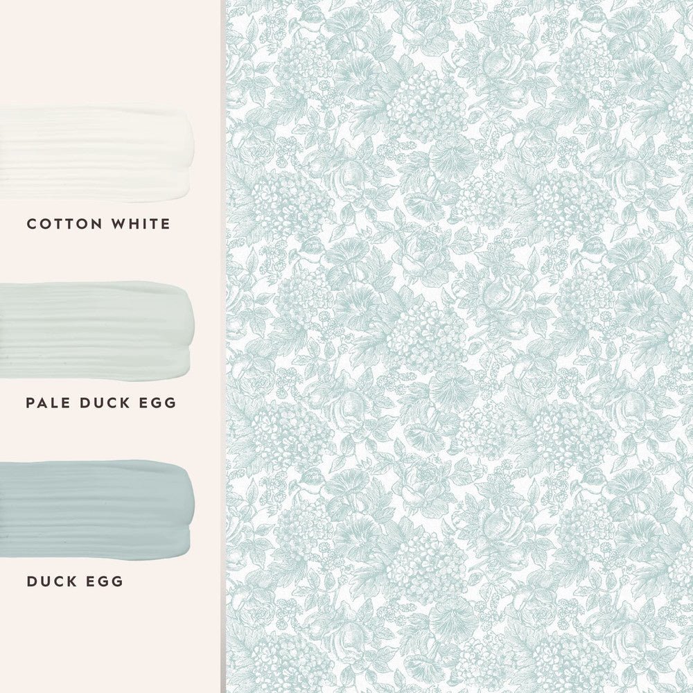 Louise Wallpaper - Duck Egg Blue - Laura Ashley - 119860 - Premier Wallcovering