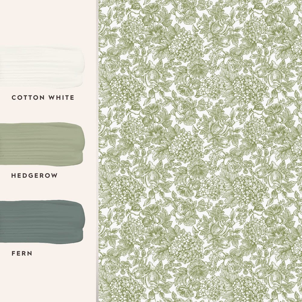 Louise Wallpaper - Moss Green - Laura Ashley - 121080 - Premier Wallcovering