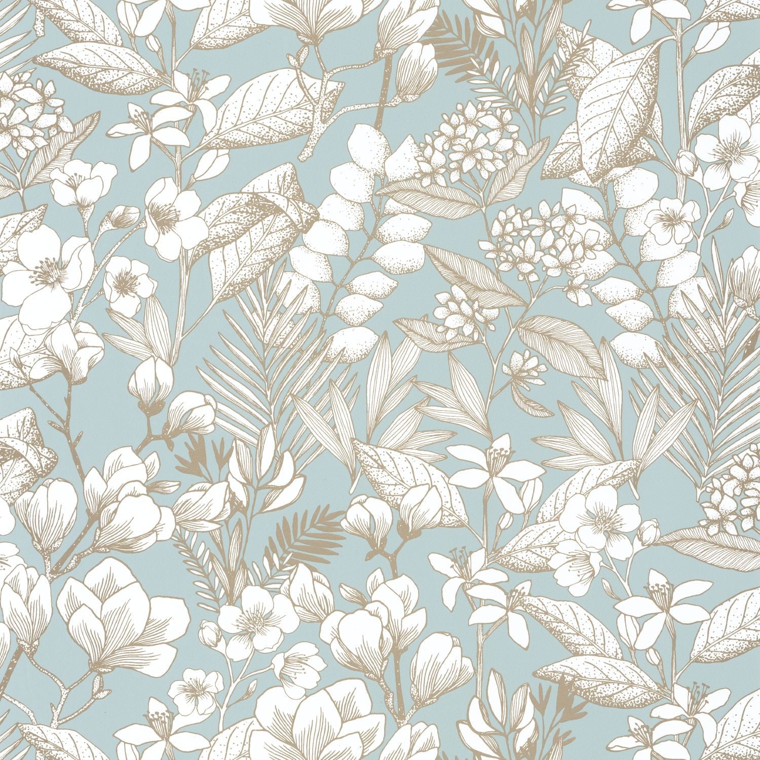 Lovely Field Wallpaper - Smoke Blue - Caselio - 102656026