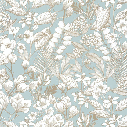 Lovely Field Wallpaper - Smoke Blue - Caselio - 102656026