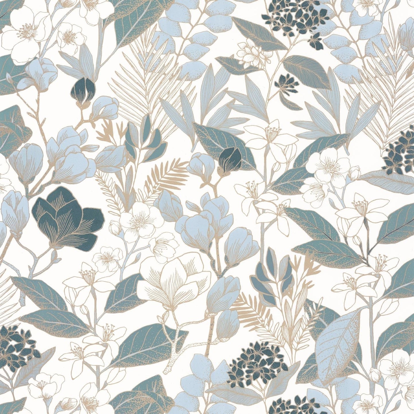 Lovely Field Wallpaper - Tzal Blue - Caselio - 102656260