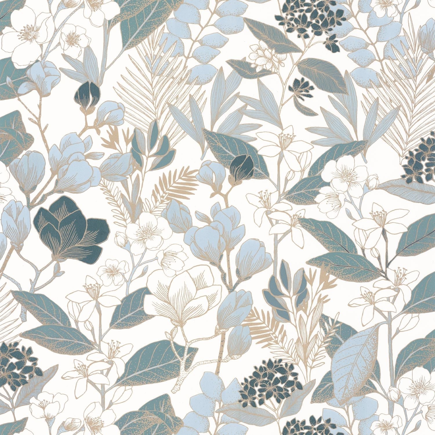 Lovely Field Wallpaper - Tzal Blue - Caselio - 102656260