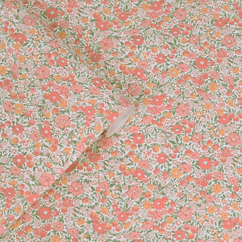 Loveston Wallpaper - Coral Pink - Laura Ashley - 121076 - Premier Wallcovering