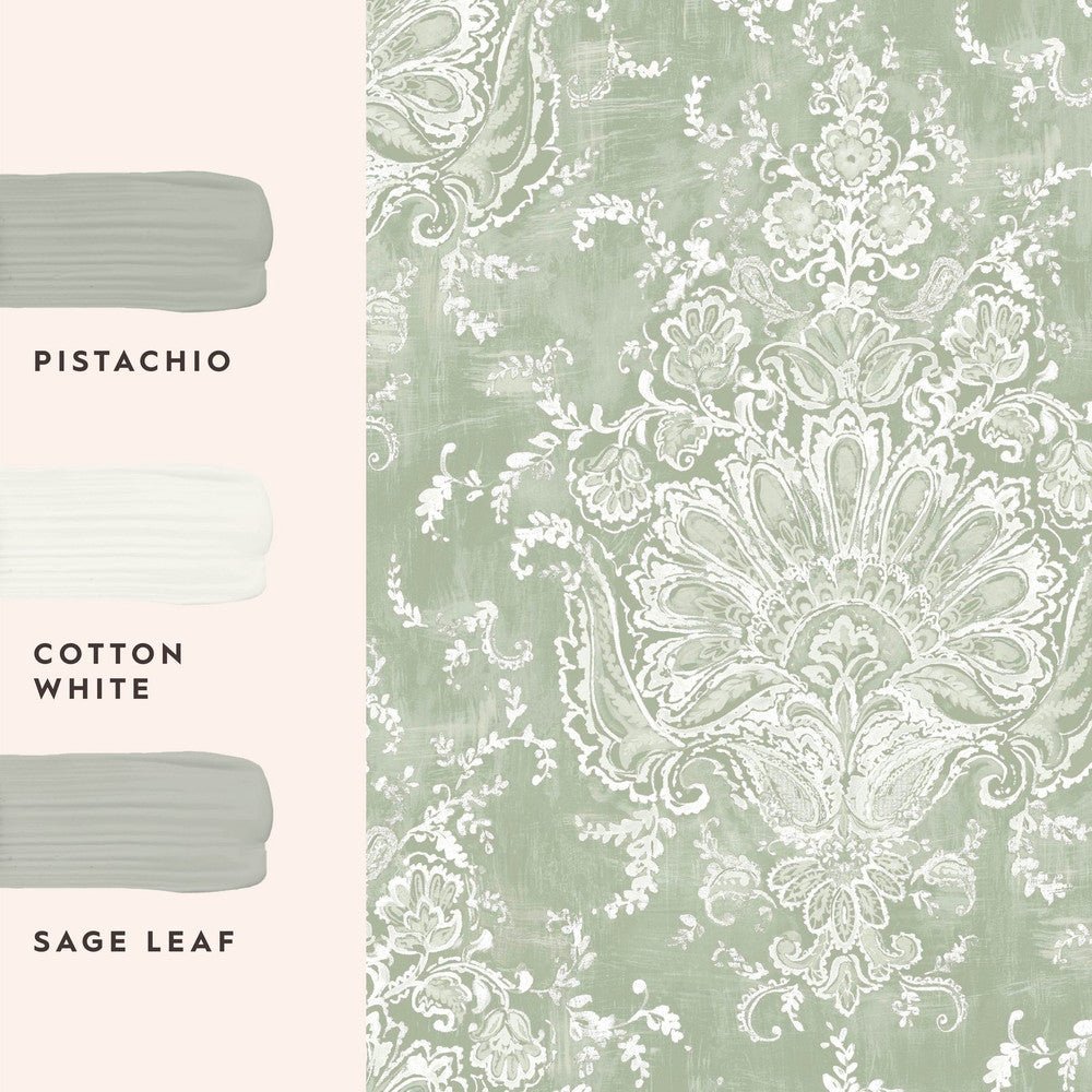 Maddox Wallpaper - Sage - Laura Ashley - 130105 - Premier Wallcovering