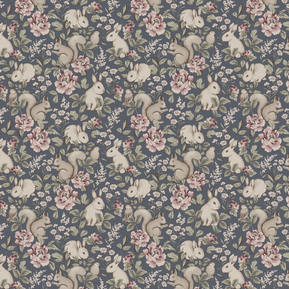 Magic Forest Wallpaper - Navy - Boråstapeter - 6932 - Premier Wallcovering