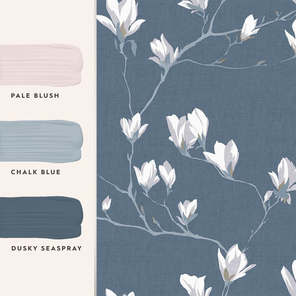 Magnolia Grove Wallpaper - Dusky Seaspray - Laura Ashley - 113355 - Premier Wallcovering