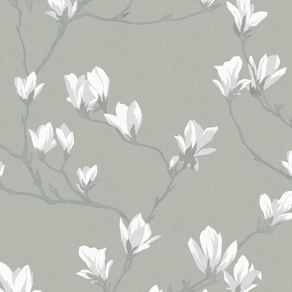 Magnolia Grove Wallpaper - Slate - Laura Ashley - 113354 - Premier Wallcovering