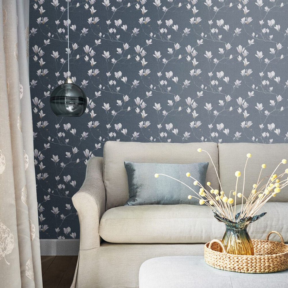 Magnolia Grove Wallpaper - Dusky Seaspray - Laura Ashley - 113355 - Premier Wallcovering