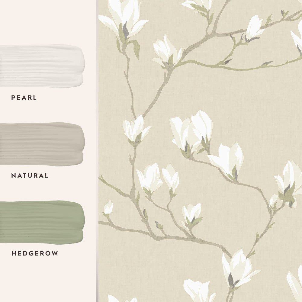 Magnolia Grove Wallpaper - Natural - Laura Ashley - 113353 - Premier Wallcovering