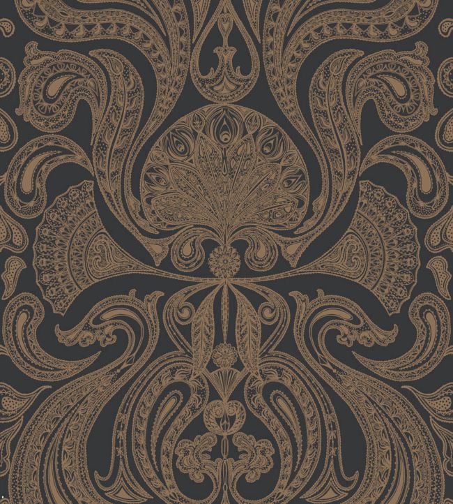 Malabar Wallpaper - Metallic Bronze on Charcoal - 95/7044 - Cole & Son - Premier Wallcovering