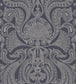 Malabar Wallpaper - Metallic Silver on Charcoal - 95/7043 - Cole & Son - Premier Wallcovering