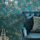 Mallow Wallpaper - Teal - Clarke & Clarke - W0173/02 - Premier Wallcovering