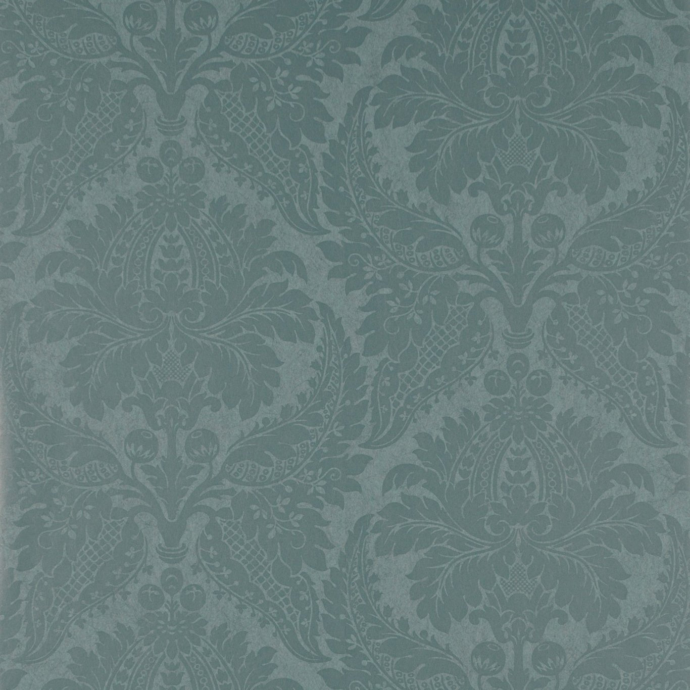 Malmaison Damask Wallpaper - Teal - ZCON311998 - Zoffany