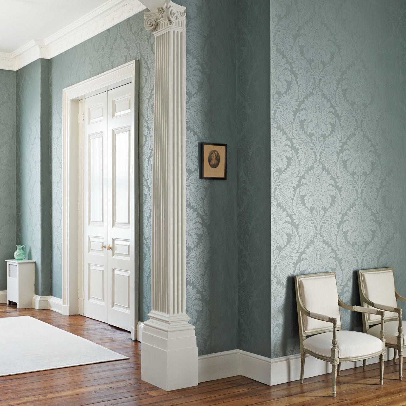 Malmaison Damask Wallpaper - Taupe - Zoffany - ZCON311997 - Morris Wallpaper