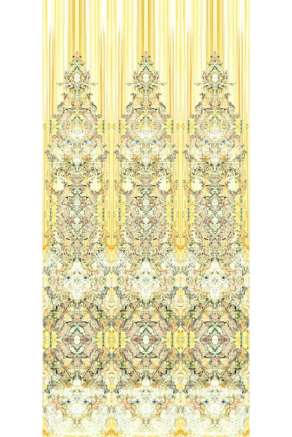 Marble Damask Wallpaper Panels - Yellow - Timorous Beasties - ROR/MDAM/MICA/01 - Premier Wallcovering
