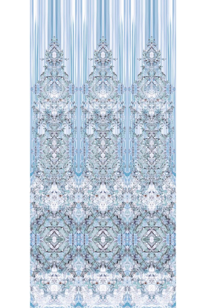 Marble Damask Wallpaper Panels - Blue - Timorous Beasties - ROR/MDAM/MICA/02 - Premier Wallcovering