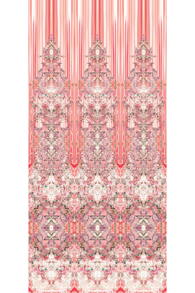 Marble Damask Wallpaper Panels - Red - Timorous Beasties - ROR/MDAM/MICA/03 - Premier Wallcovering