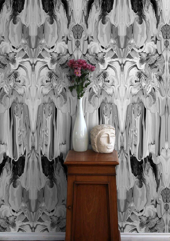 Marble Gum Wallpaper - Ink - Timorous Beasties - ROR/MRBG/PRL/02 - Premier Wallcovering