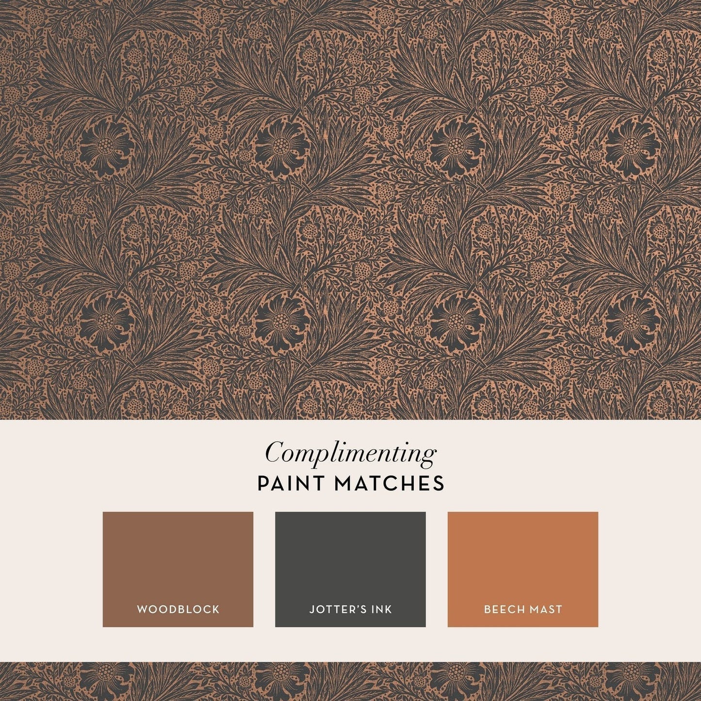 Marigold Fibrous Wallpaper - Charcoal - 124254 - William Morris AH - Premier Wallcovering