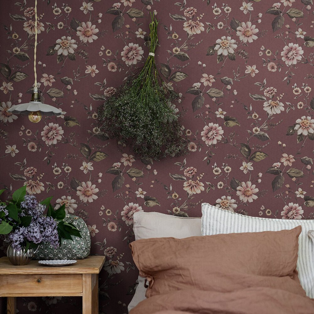 Marion's Mural Wallpaper - Deep Red - Boråstapeter - 3591 - Premier Wallcovering