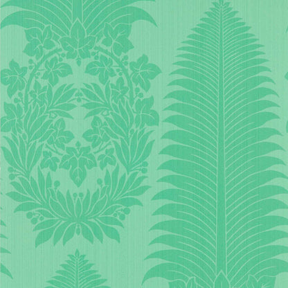 Marsden's Palm Damask Wallpaper - Pale Poisen - Zoffany - ZCOT313024 - Morris Wallpaper