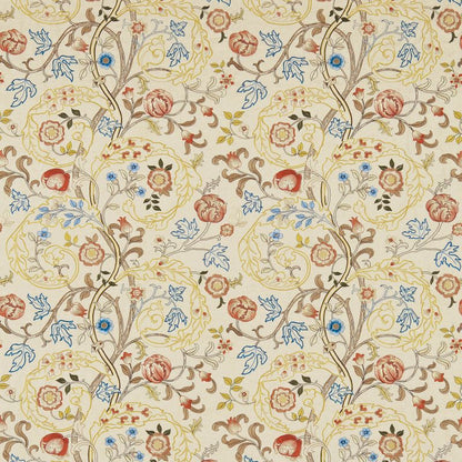 Mary Isobel Embroidery Fabric - Russet/Olive - Morris & Co - 230340 - Premier Wallcovering