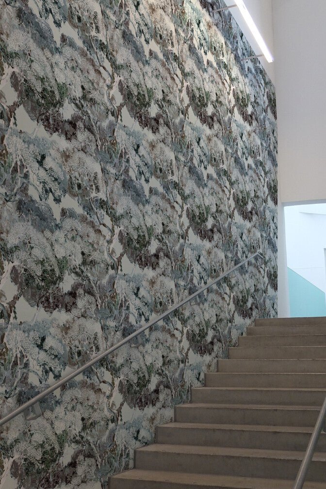 Matzu Tree Superwide Wallpaper - Blue Tint Drizzles - Timorous Beasties - DWN/MATZ/OBRN/03 - Premier Wallcovering