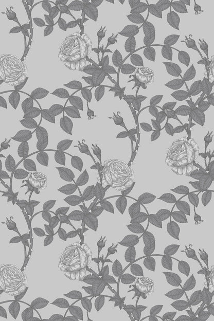 McGegan Rose Wallpaper - Grey - Timorous Beasties - HS/MCG/SMM/01 - Premier Wallcovering