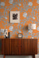 McGegan Rose Wallpaper - Greys on Orange - Timorous Beasties - HS/MCG/SMM/04 - Premier Wallcovering