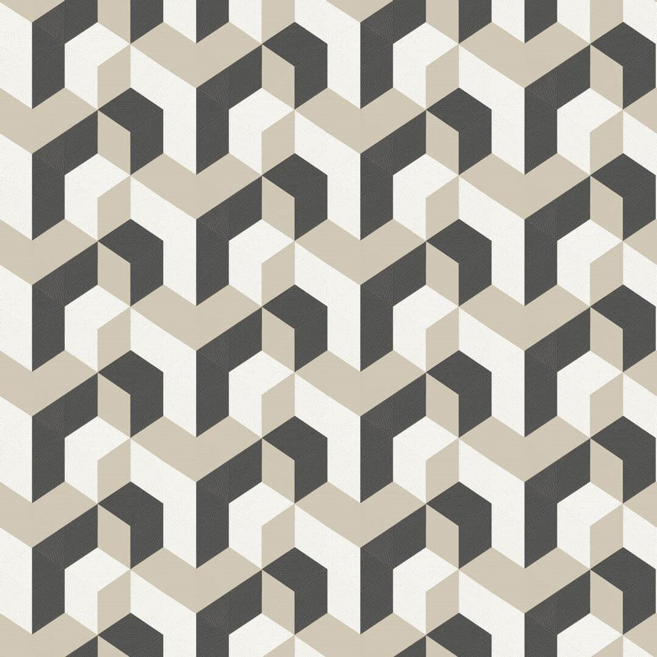 Mecano Perception Wallpaper - Noir And Beige - Casadeco - 86491526 - Premier Wallcovering