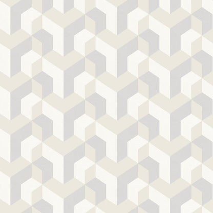 Mecano Perception Wallpaper - Blanc Craie - Casadeco - 86490121 - Premier Wallcovering
