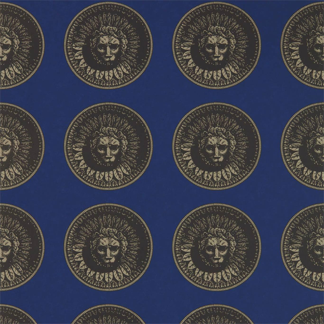 Medallion Wallpaper - Lazuli/Nickle - ZPLW312975 - Zoffany