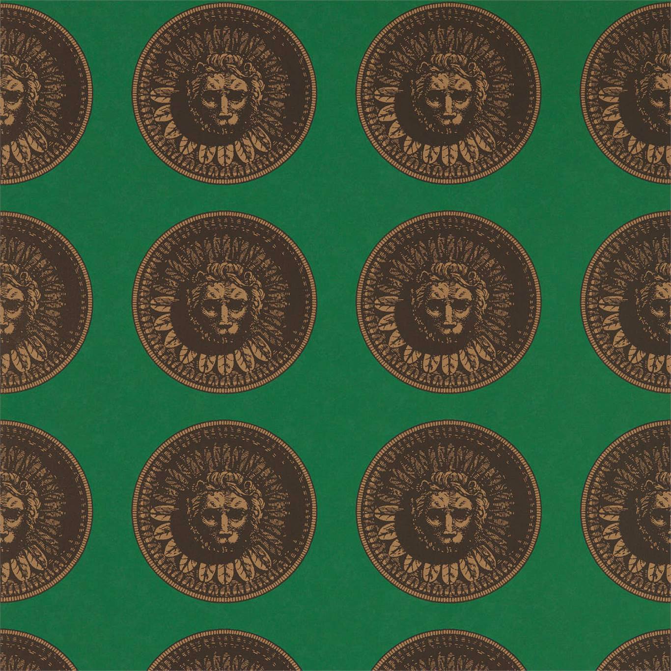 Medallion Wallpaper - Malachite/Gold - ZPLW312974 - Zoffany