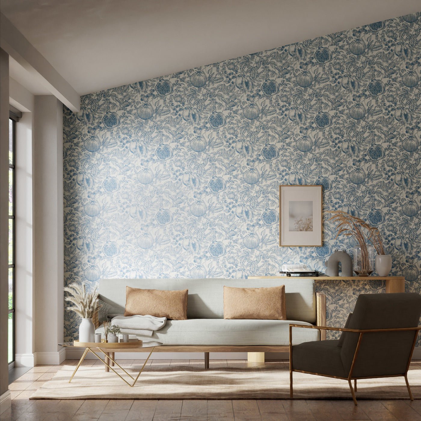 Melograno Wallpaper - Celestial/Fig Blossom - HQN3112924 - Harlequin - Premier Wallcovering