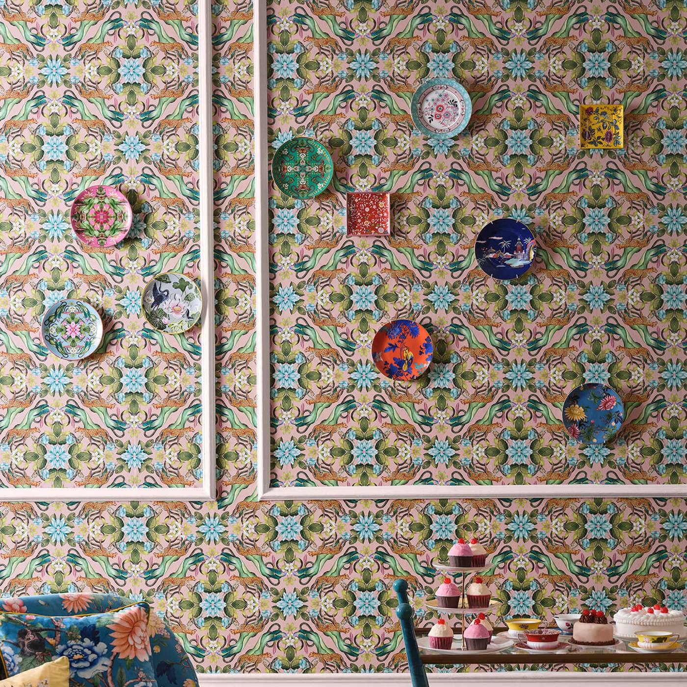 Menagerie Wallpaper - Aqua - Clarke & Clarke - W0131/01 - Premier Wallcovering