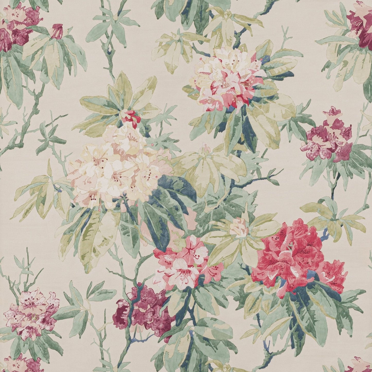 Mereworth Wallpaper - Pink/Forest - Colefax & Fowler - W7006 - 01 - Premier Wallcovering