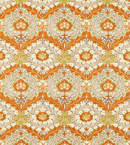 Merton Fabric - Burnt Orange/Chartreuse - Morris & Co - 226994 - Premier Wallcovering