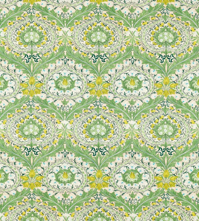 Merton Fabric - Leaf Green/Sky - Morris & Co - 226995 - Premier Wallcovering