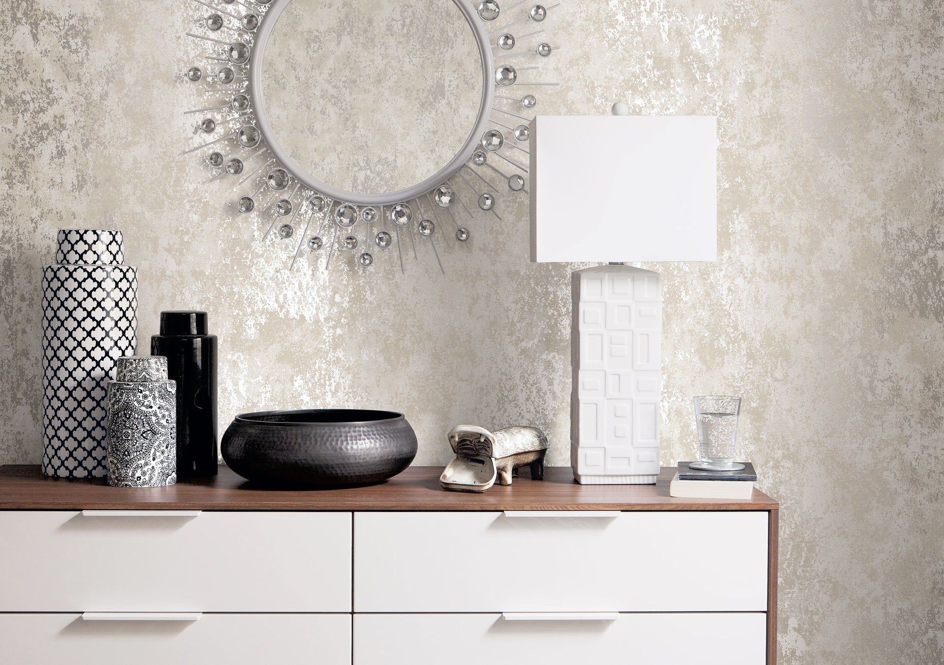 Metallic FX Concrete Wallpaper - Grey - Galerie - W78222 - Premier Wallcovering